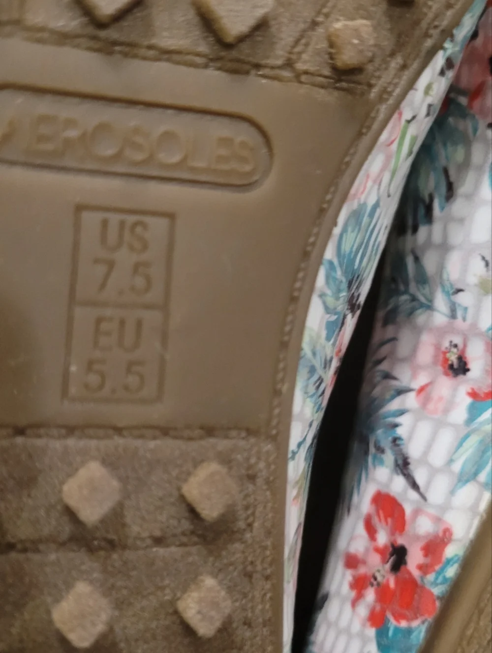 Aerosoles Drive Along Bit Loafer White Cream Gold Pink Green Tropical Floral 7.5 - Picture 6 of 9